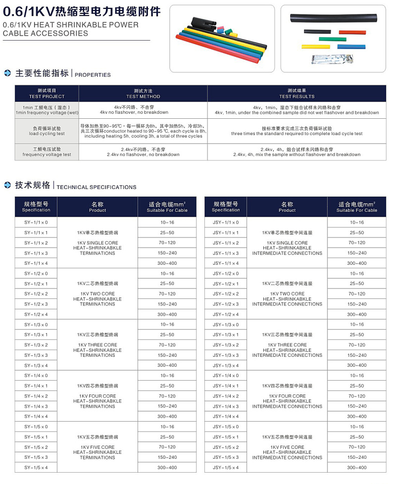 1KV三芯熱縮電纜附件